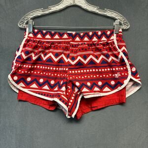 Varsity Spirit Running Shorts Compression Layer Women Medium Fair Isle Geometric